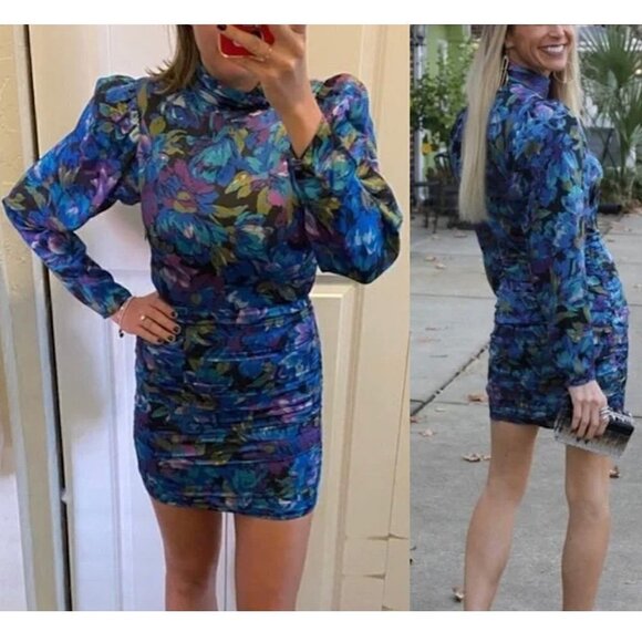 RONNY KOBO Annika Dress in Deep Indigo Multi Size X-Small - Picture 7 of 7